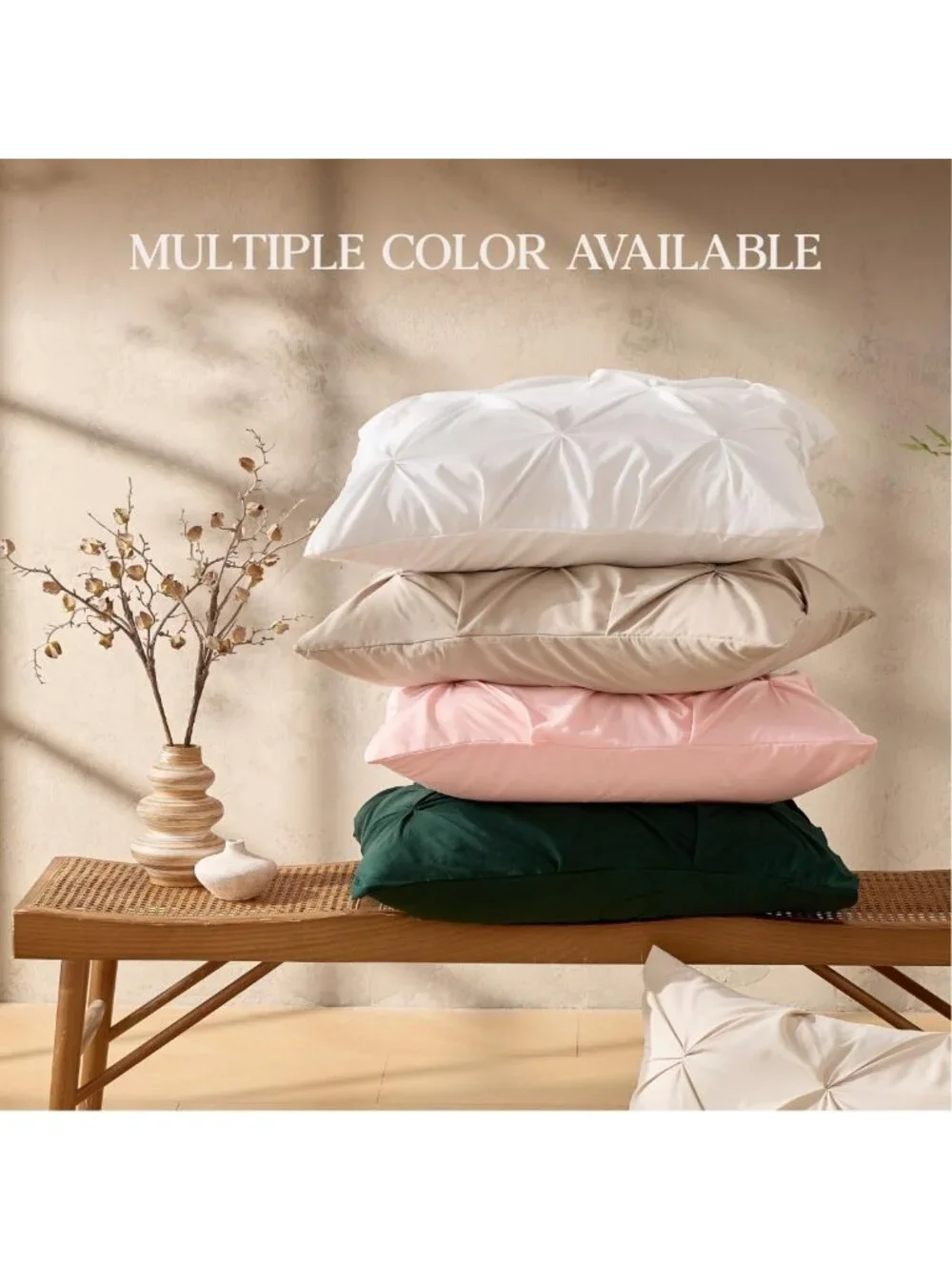 Luxurious Queen White Pinch Pleat Comforter Set - 3 Piece Bedding Ensemble